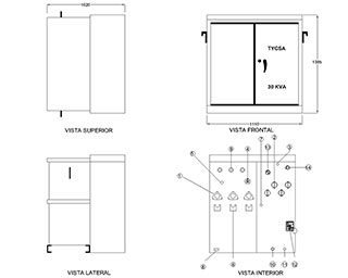 Dibujo Transformador Pedestal 30 KVA